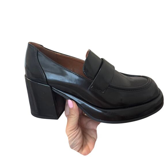 NEW Steve Madden Madden Girl Delphine Black Chunky Loafer Platform Heels 8.5 - Picture 5 of 7